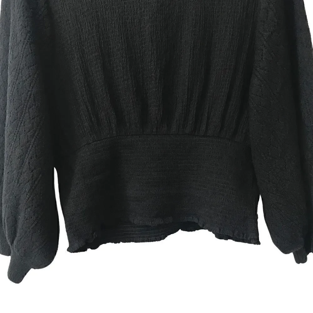 New! Free People Billie Pointelle Knit Sweater Top